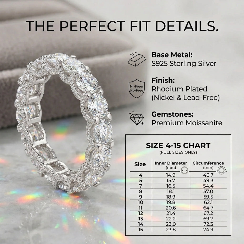 The Timeless Elegance - Premium Moissanite Eternity Band--Last Day Sale🔥90% OFF