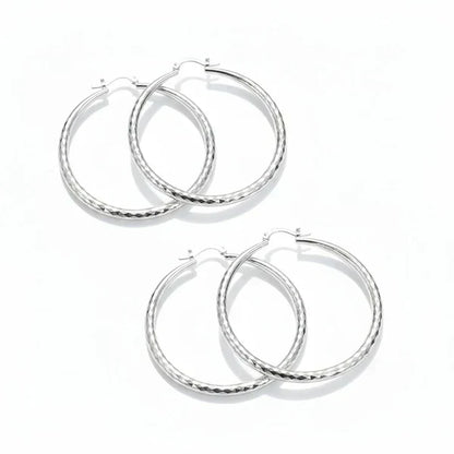 🎉BUY 1 GET 1 FREE🎁Diamond-Cut Hoop Earrings for Women – Elegant, Sparkling 💎