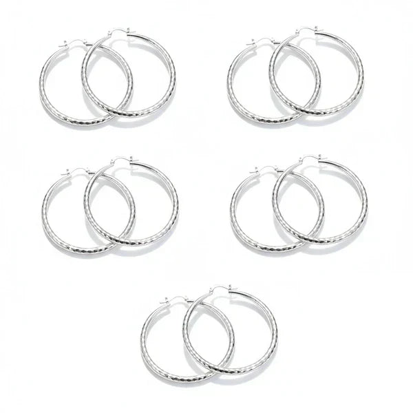 🎉BUY 1 GET 1 FREE🎁Diamond-Cut Hoop Earrings for Women – Elegant, Sparkling 💎