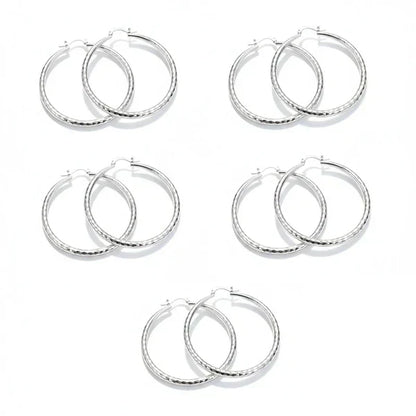 🎉BUY 1 GET 1 FREE🎁Diamond-Cut Hoop Earrings for Women – Elegant, Sparkling 💎