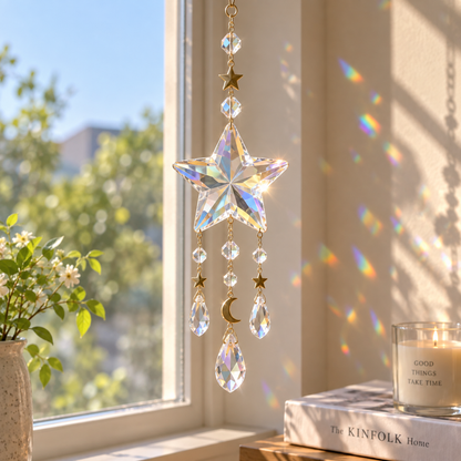 Crystal star hanging ornament