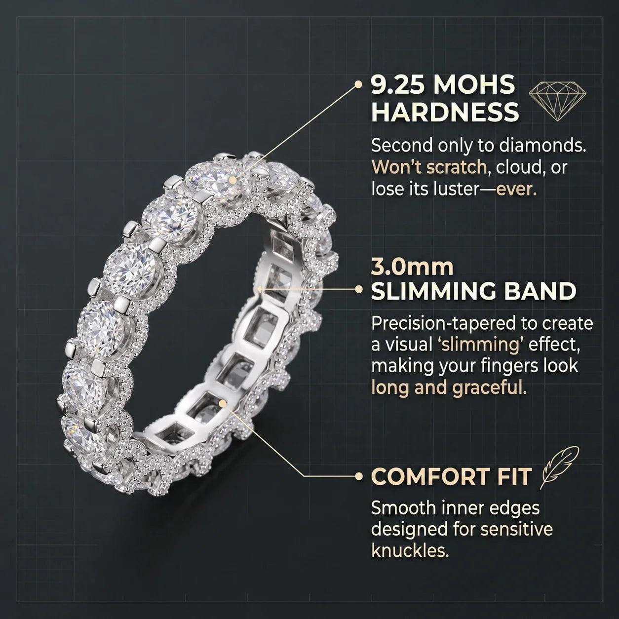 The Timeless Elegance - Premium Moissanite Eternity Band--Last Day Sale🔥90% OFF