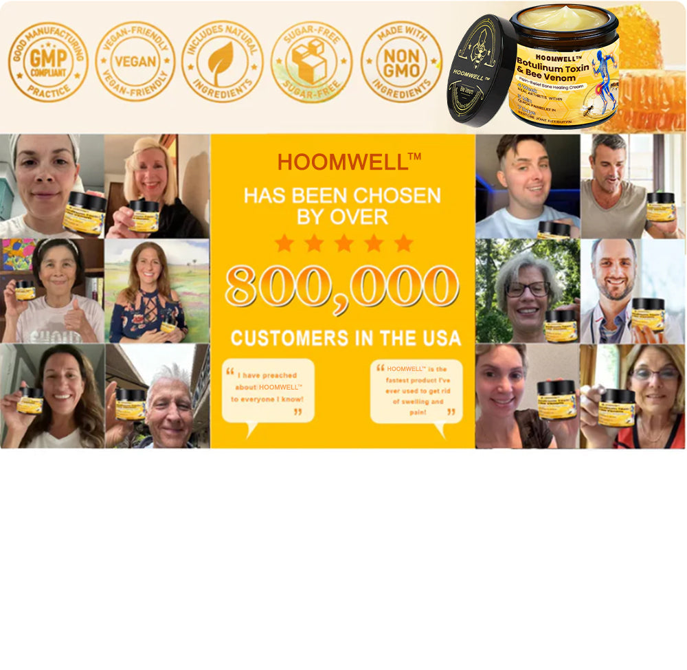 ⏰FLASH SALE: 59% OFF🔥HOOMWELL™ Botulinum Toxin & Bee Venom Pain-Relief Bone Healing Cream