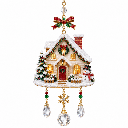 Christmas cottage hanging ornament