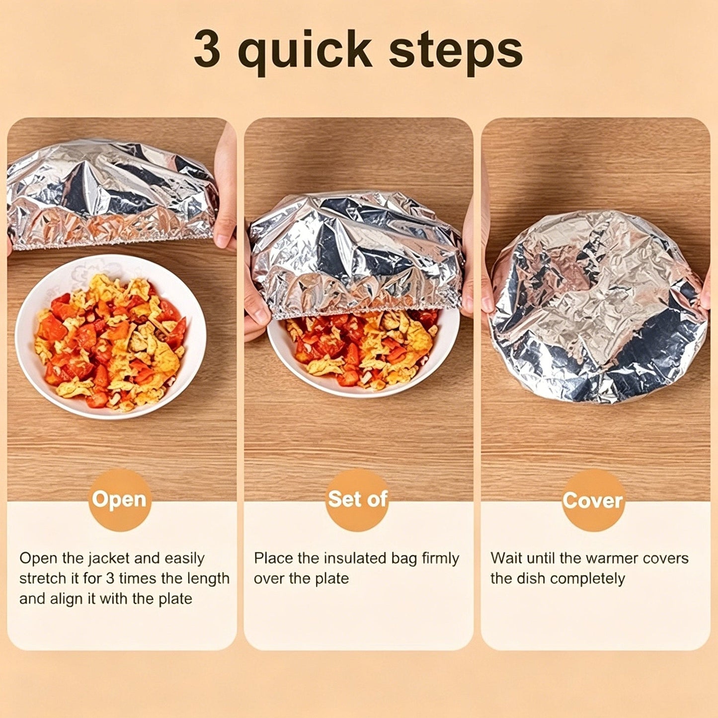 Food Container Aluminum Foil Heat-Retaining Cover(50 Pcs)