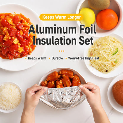 Food Container Aluminum Foil Heat-Retaining Cover(50 Pcs)