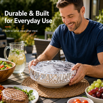 Food Container Aluminum Foil Heat-Retaining Cover(50 Pcs)