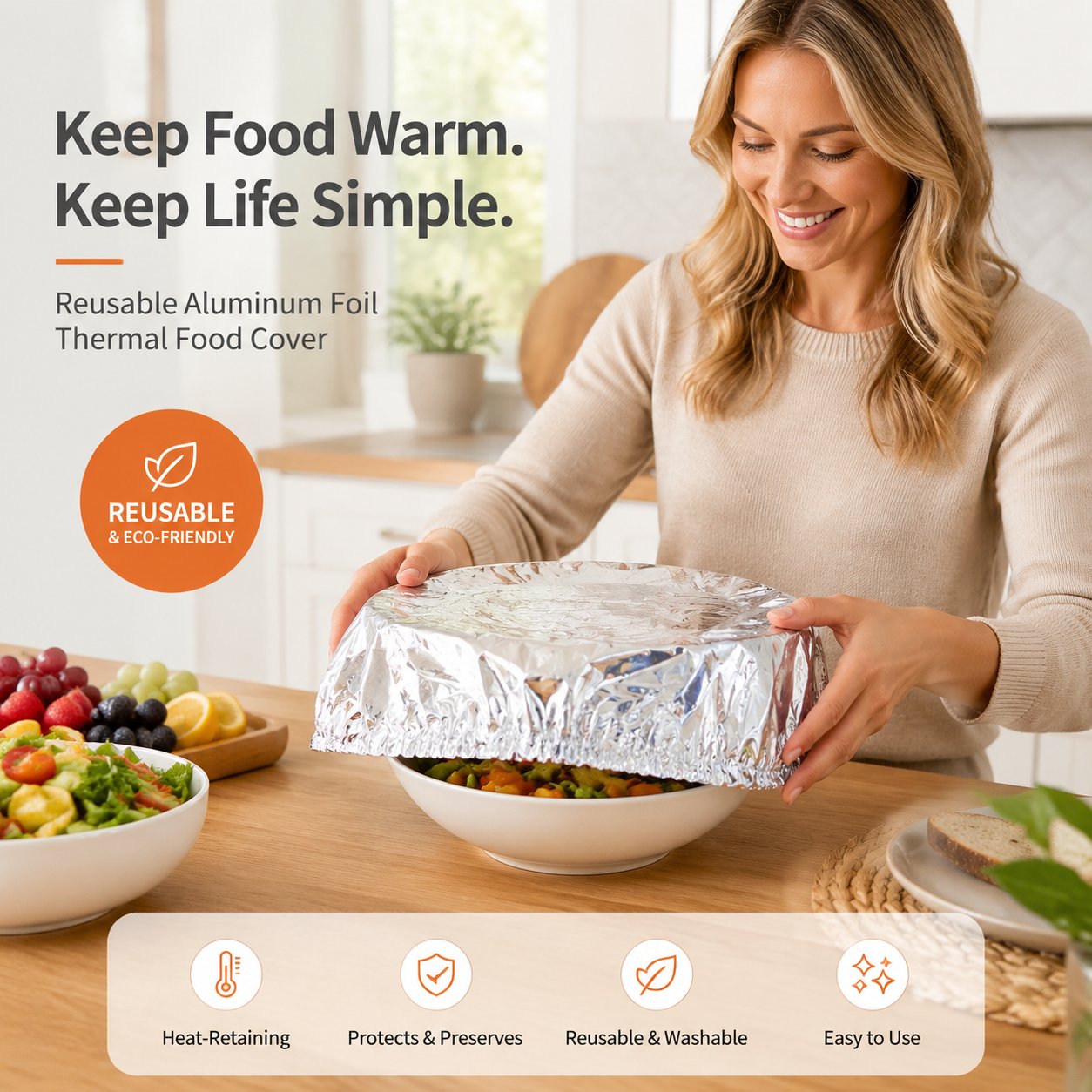 Food Container Aluminum Foil Heat-Retaining Cover(50 Pcs)