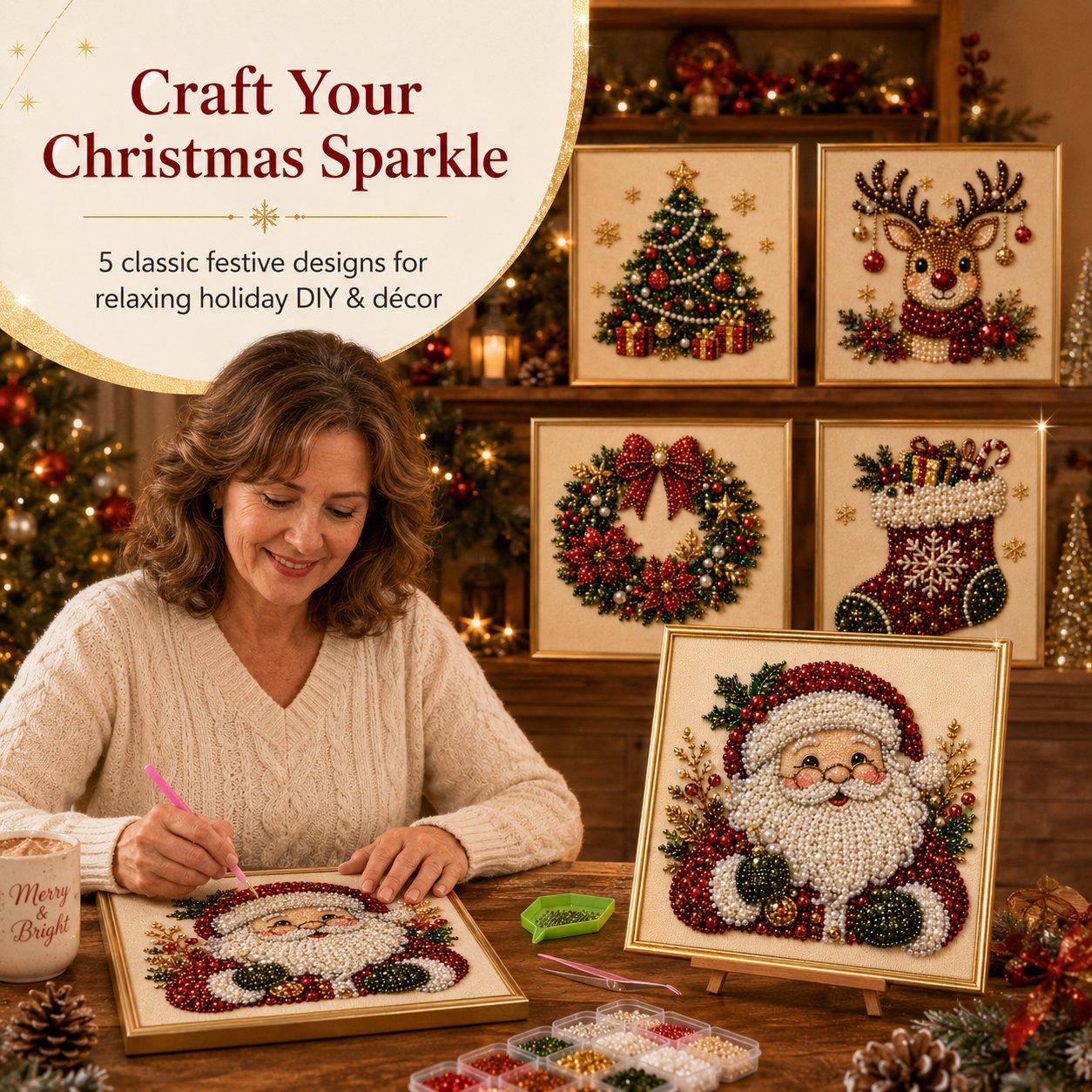 ❤️ Craft Magical Memories: 5-Theme 3D Pearl Art Kit for the Family 🎨